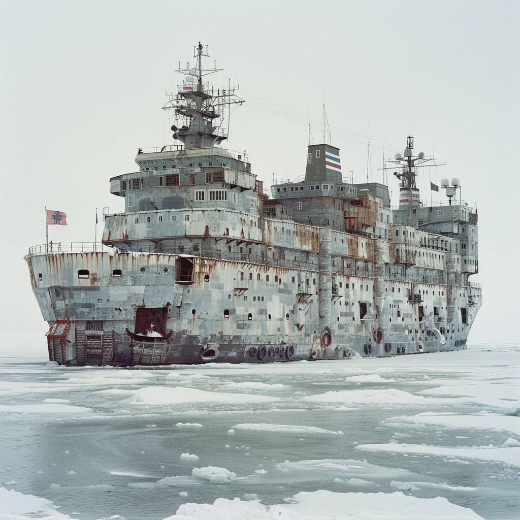 Gigantic floating fortress in the Northern Sea port. Photograph by Allan Sekula