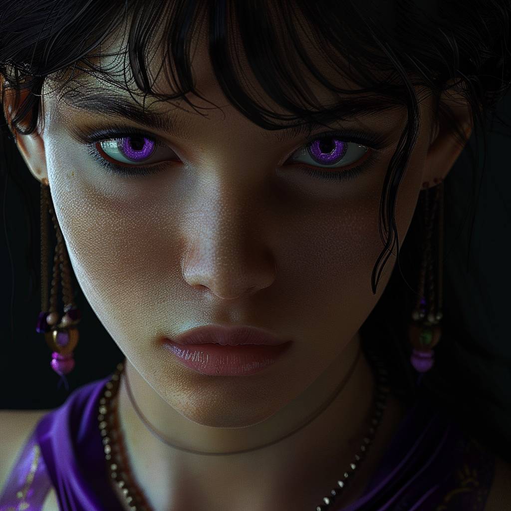 Dramatic portrait of a fantasy character with shadowed lighting