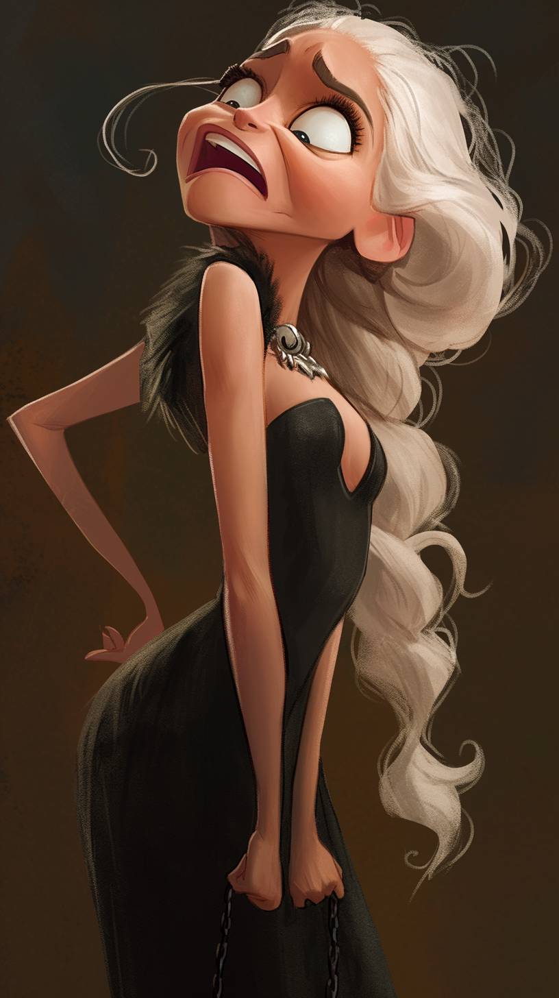 a cartoon of Daenerys Targaryen, in the style of jim woodring