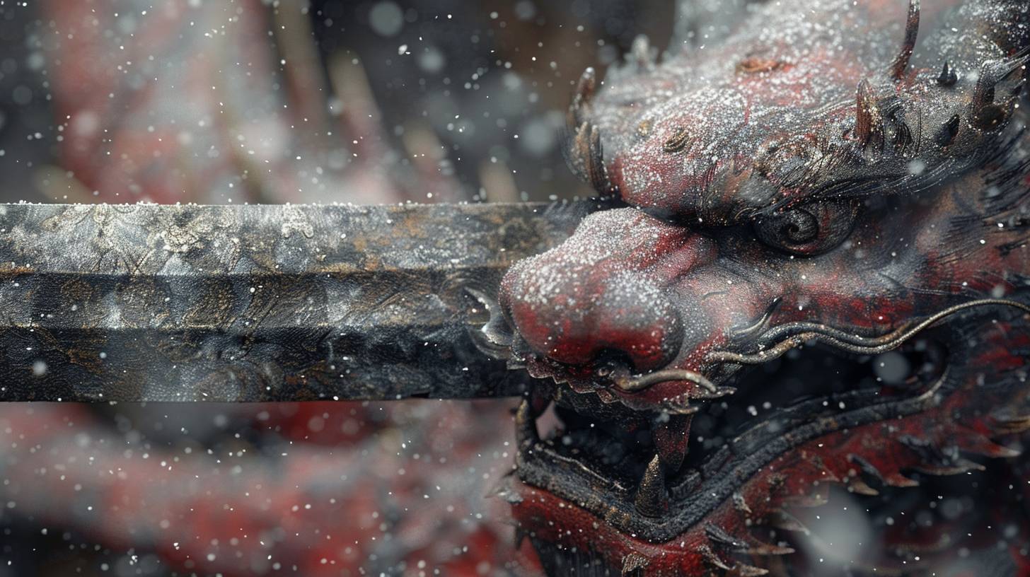 Beautiful anthropomorphic animal wuxia, a magic katana DnD style panoramic shot inspired by Lovecraft, by HR Giger, hyperrealistic, 8k, insanely detailed, fashion photo, octane render, unreal render, dynamic lighting, particles, ambience.