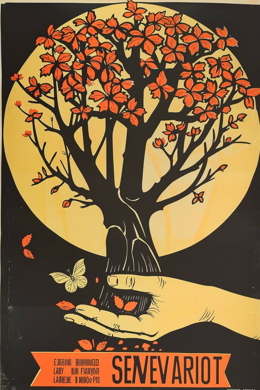 Soviet propaganda poster for environmentalism, saving nature