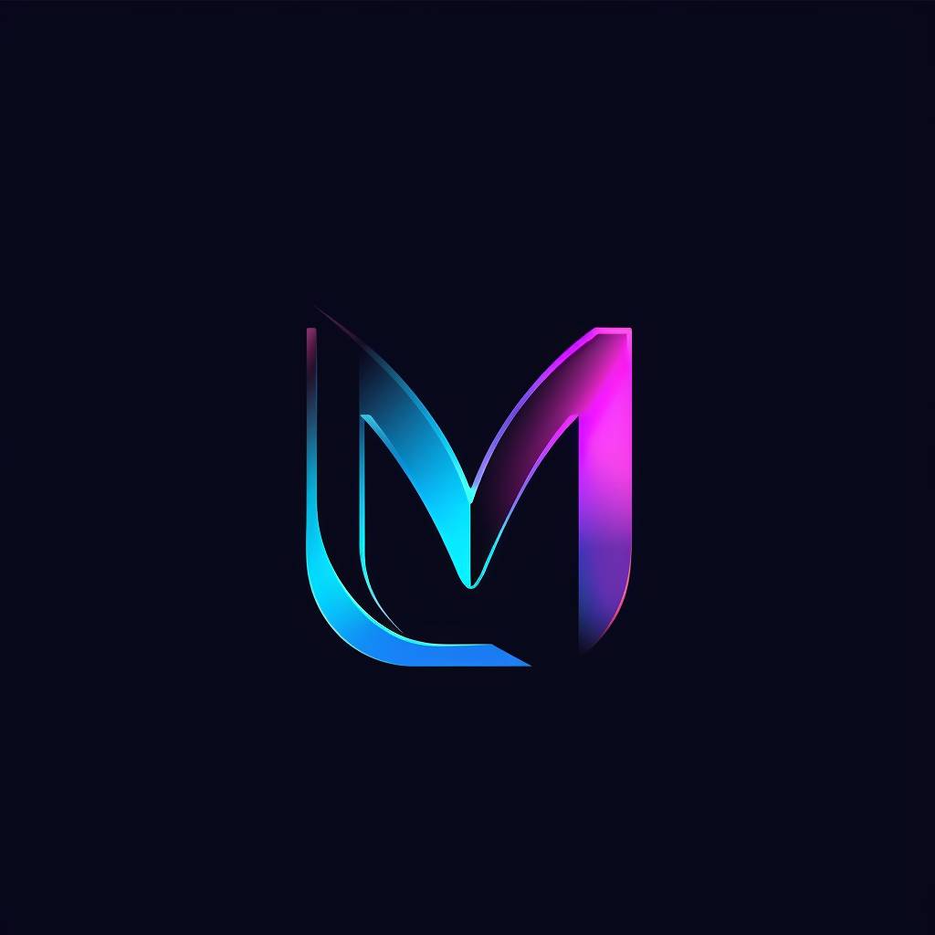 「m」を基にしたスタートアップ企業のミニマリストで未来志向のロゴ