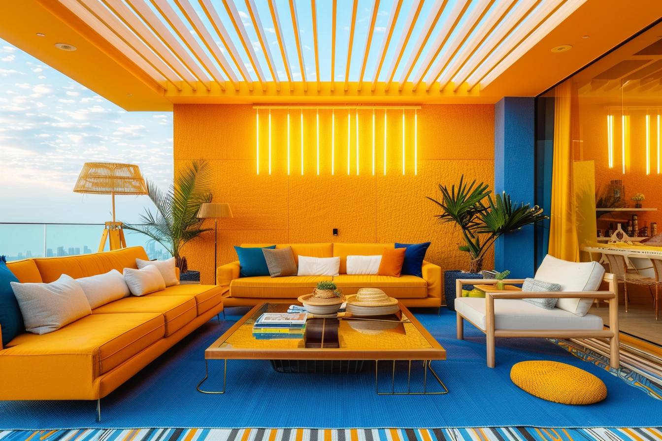 Interior design of a rooftop
