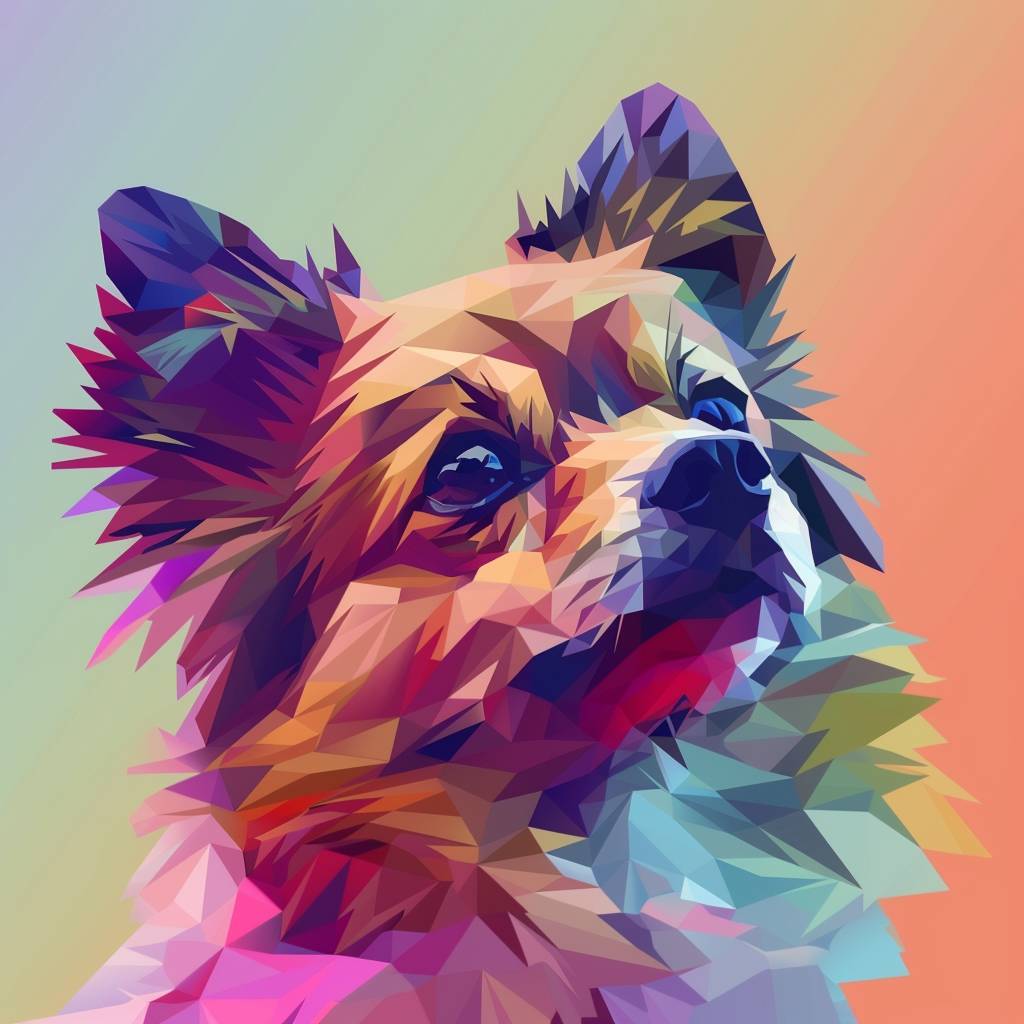 A cute dog, geometric gradient