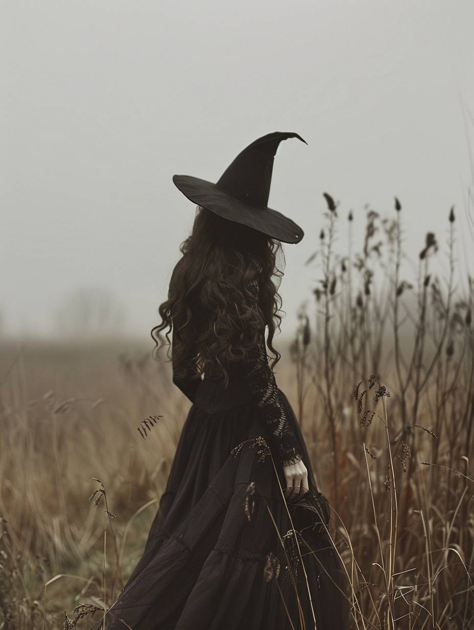 Witch, surreal style of conceptual photography, muted palette