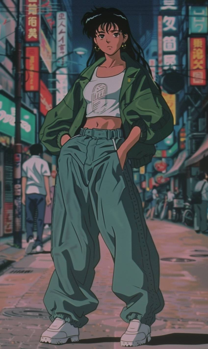 1990's anime still [character/description], wearing [attire], [location], [ighting], retro anime, 90s animation, high resolution--ar 3:5 --v 6.0