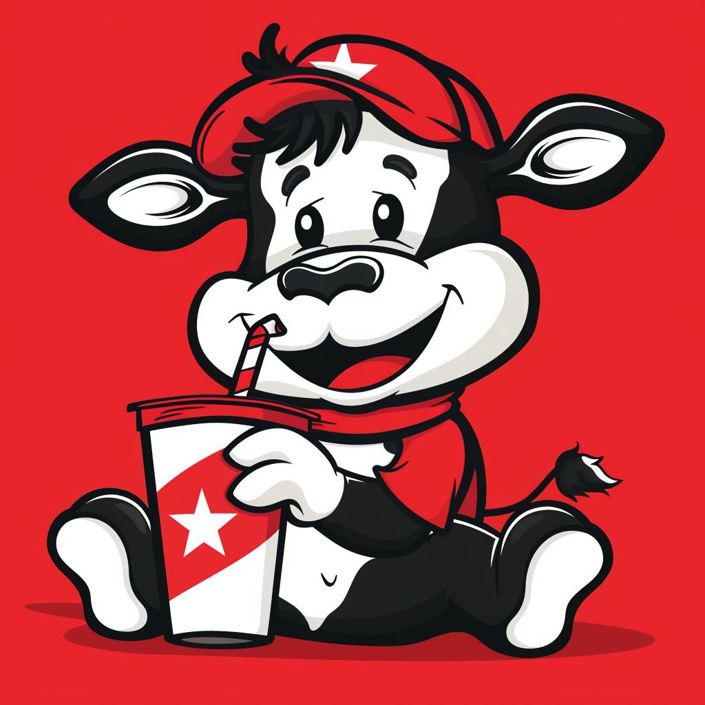 Mascot for a dairy brand, clip art style, cute