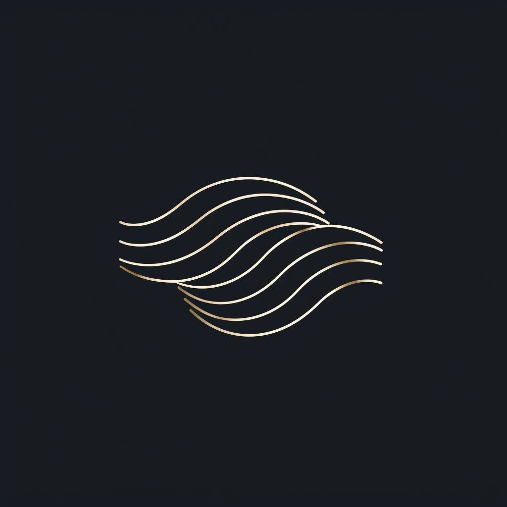 Simple linear wavy logo minimalistic