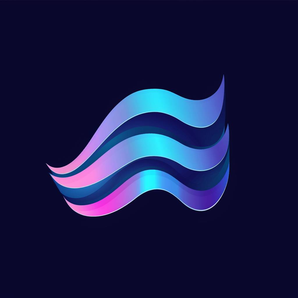 A blue gradient vaporwave abstract logo for a new technology strategy consultancy firm