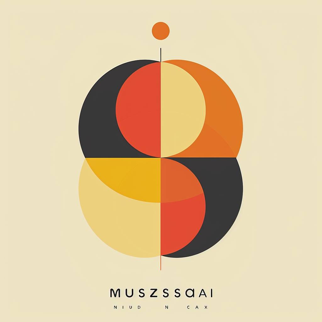 Musesai.ioのフラットでミニマリストなロゴ、シンプルな幾何学的形状、ベクトル