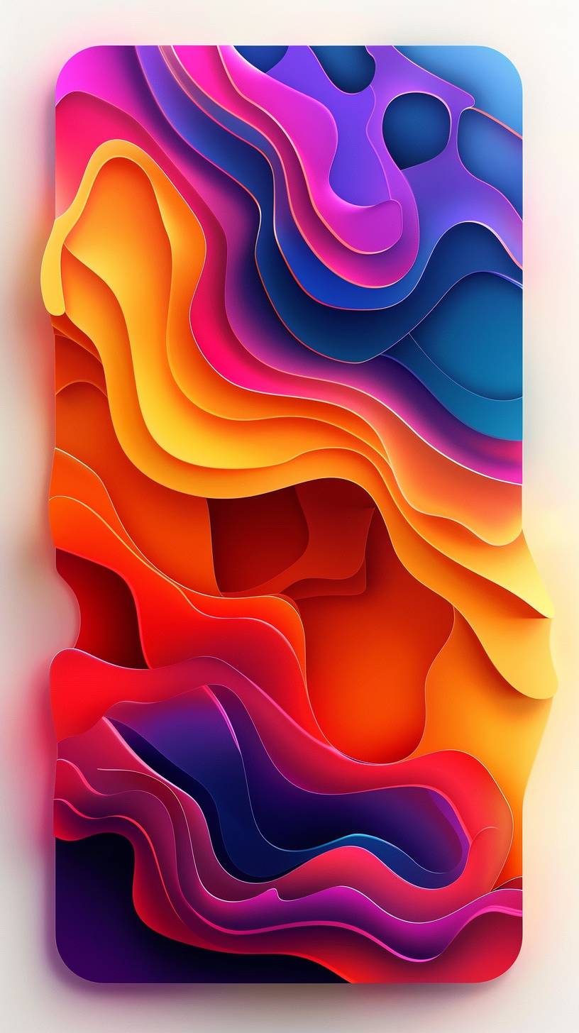 Design smartphone screen, colorful, high details. On white background.