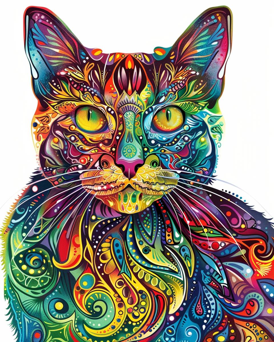 Mandala cat, cityscape, full color --ar 4:5  --v 6.0
