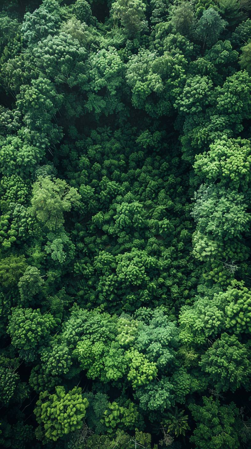 森の中の長方形の空き地のドローン映像、モックアップ、四角い部分は真っ白な色--カオス3--アスペクト比9:16--スタイル生--スタイライズ1000--v 6.0