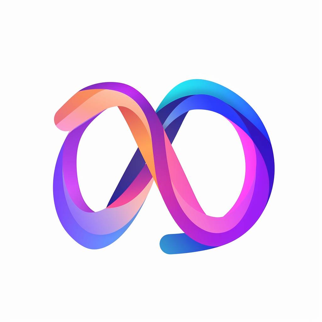 Modern style letter A O D, logo, gradient, light blue purple, minimalist. No background, white background