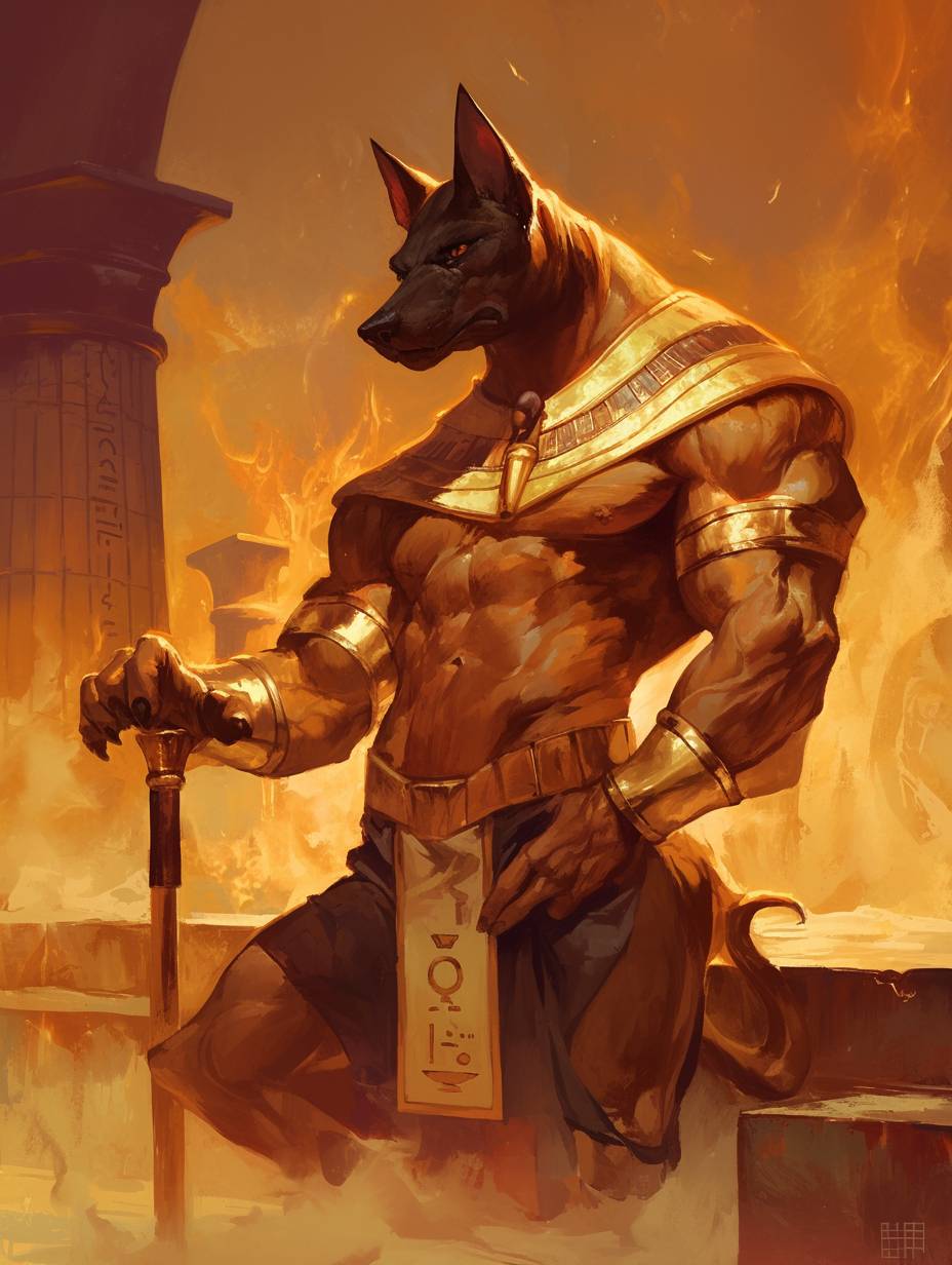 Concept art of Scooby Doo as the emperor of ancient Egypt, for a video game case cover art