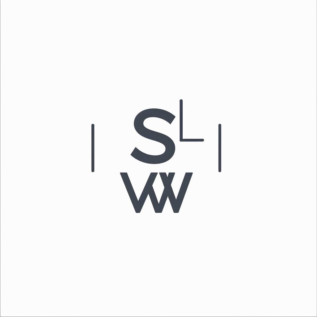 Flat, corporate logo, minimalistic logo, 2D, simple line, edgy, white background, S, W, L, SWL three letters, – – stylize 1000 --v 6.0