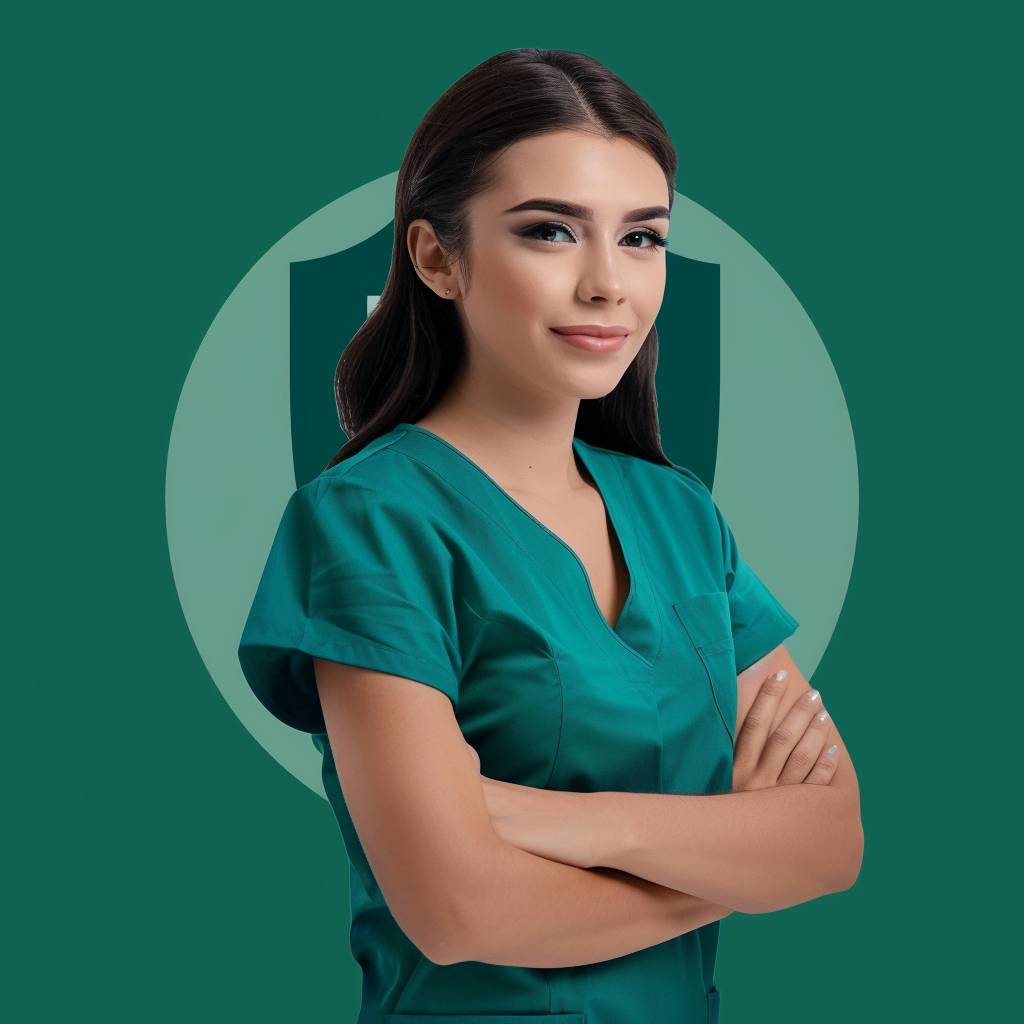 写真のようなロゴを作成し、その中で「Juliana Paiva」という名前を目立たせます。看護のシンボル、ブラジルの看護業界を象徴する盾と、『品質と患者の安全』を象徴する盾を組み込んでください。