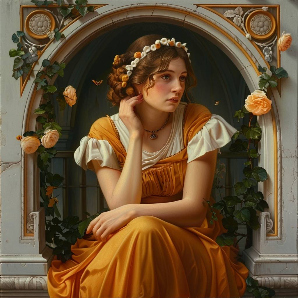In Neo-Classical style, with idealized beauty in [COLOR] and [COLOR]