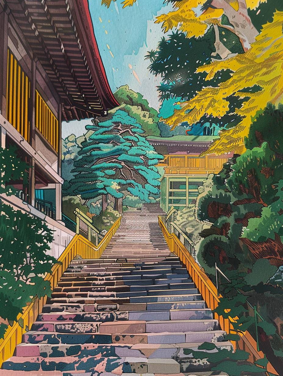 Color Manga Staircase
