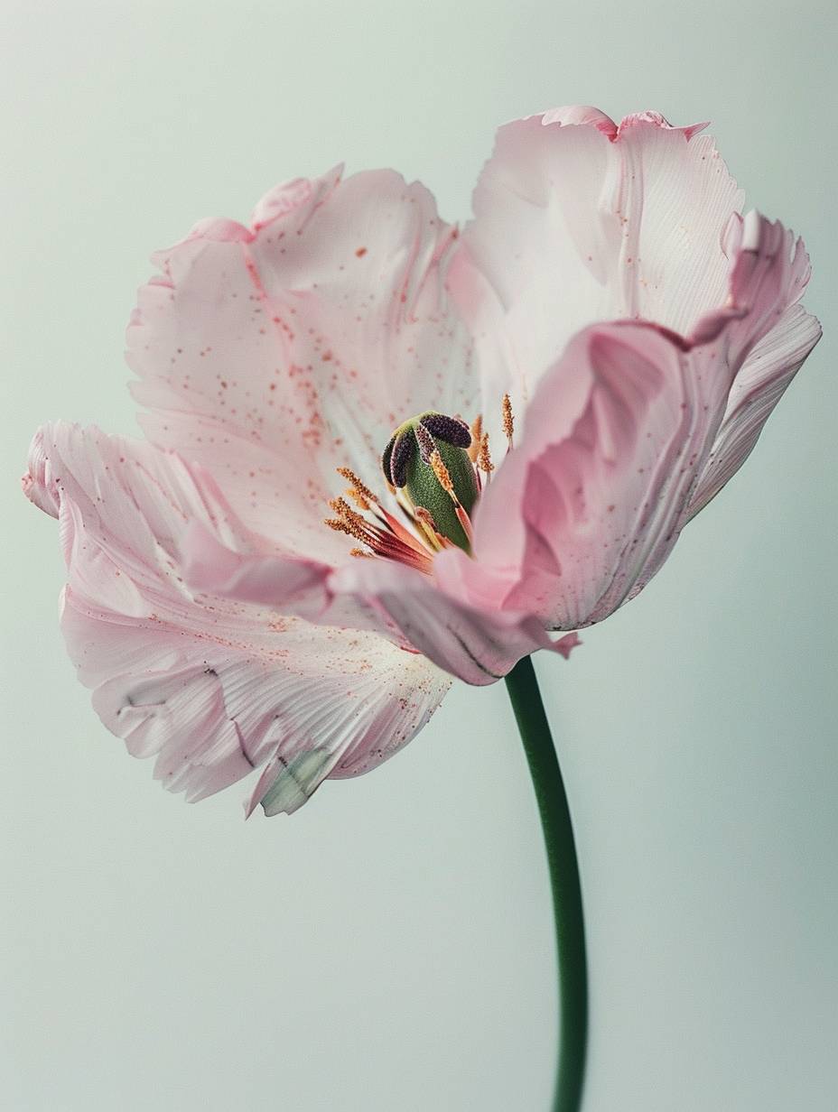 A pastel flower, isolated on a white background.