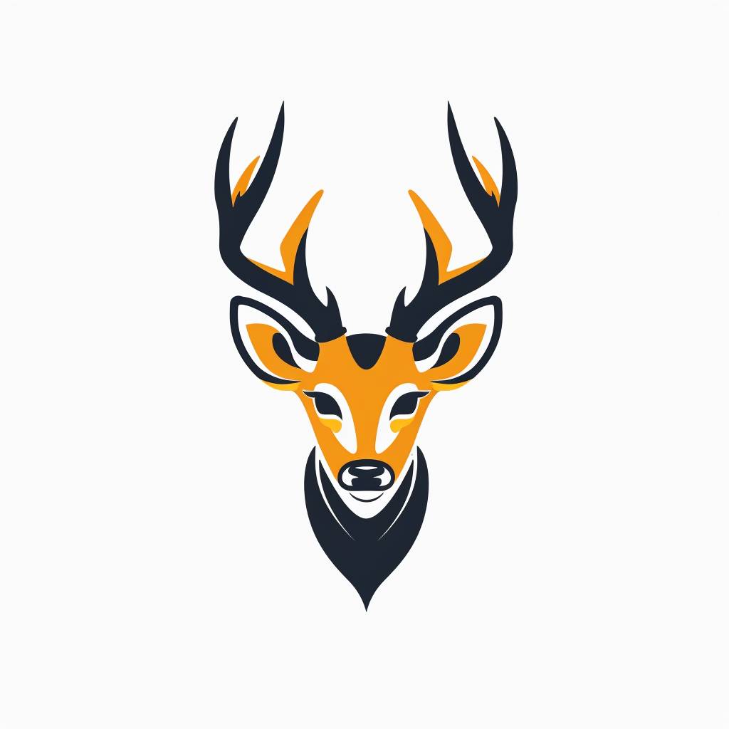 Flat vector logo of deer head, minimal graphic, by Sagi Haviv –no realistic photo detail shading - v 6.0