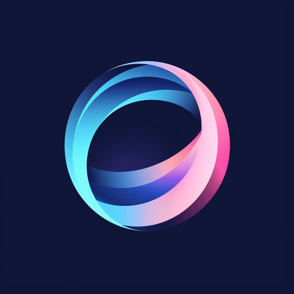 A minimalistic logo for Sculptor, stylized sphere with an aura effect set against a dark background. The sphere is rendered in shades of blue and pink, evoking feelings of creativity and passion. The aura effect adds a touch of mysticism and ethereal quality. The overall design is clean and modern, with a focus on negative space and a sense of balance and harmony. The sphere represents unity and completeness, while the color choice suggests a sense of artistry and originality. The dark background highlights the sphere and aura, making the logo striking and memorable