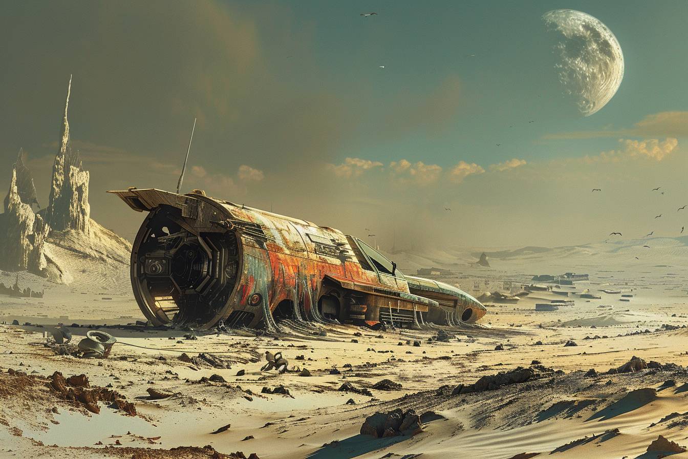 Wasteland, sci-fi art, in style of Antonio Canova