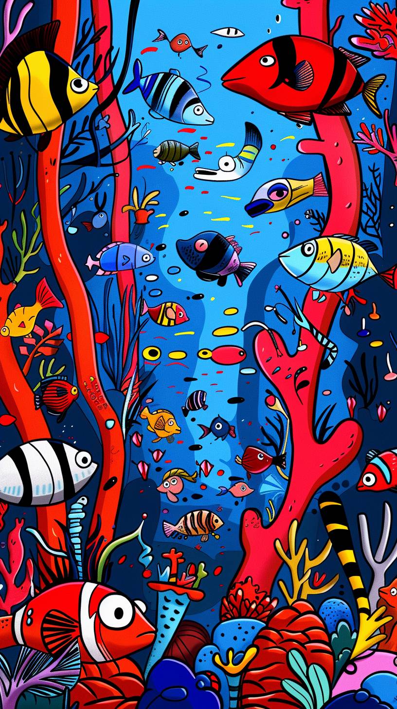 色とりどりの魚や海洋生物で溢れる活気ある水中のサンゴ礁