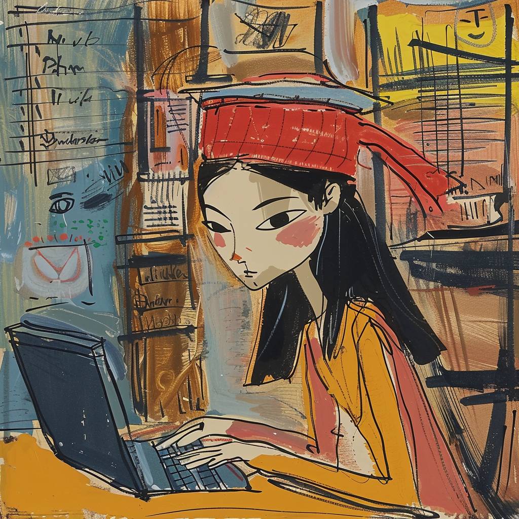 tech genius teenage girl by Ludwig Bemelmans --v 6.0