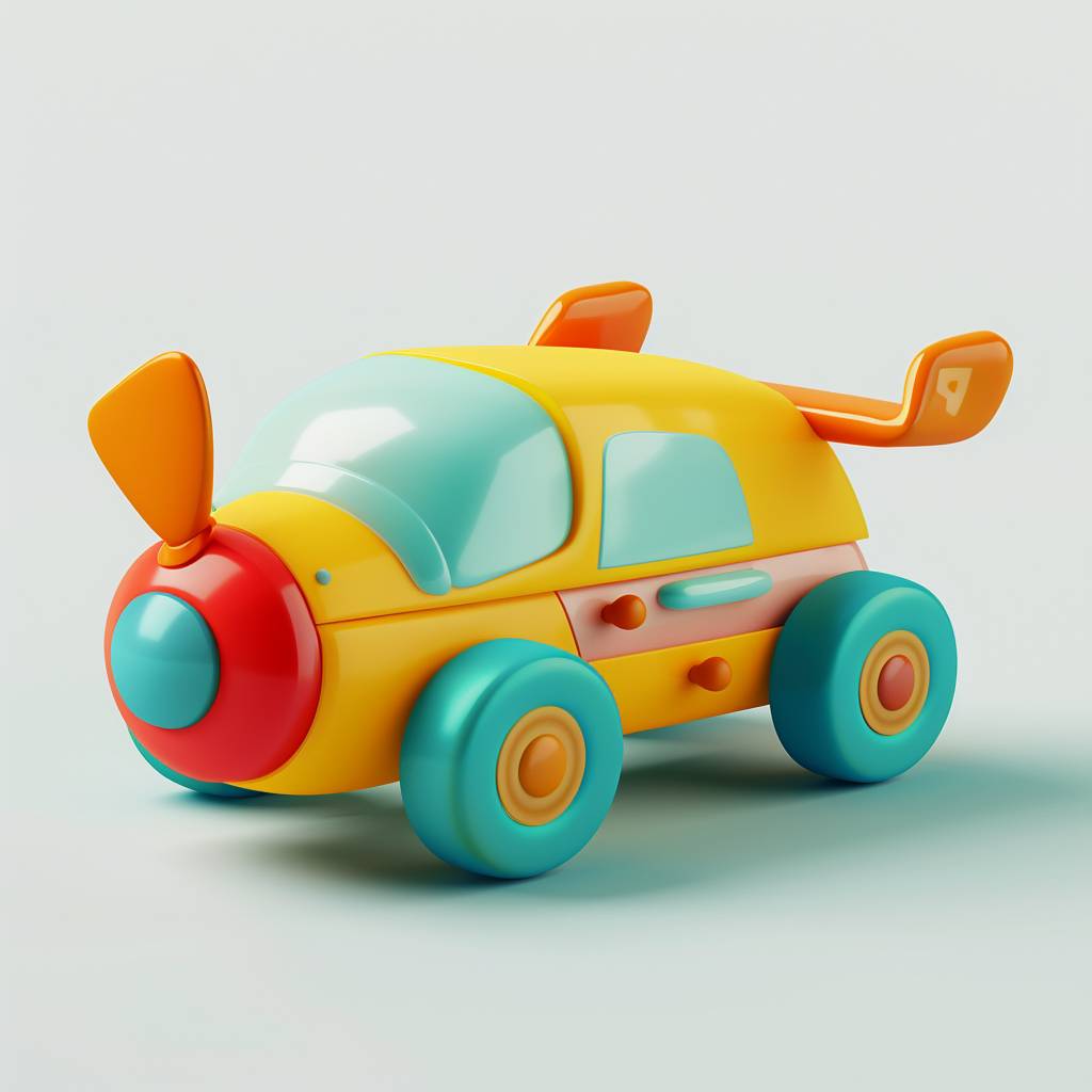 3D cartoon illustration of a toy [description] on a white background, with soft color tones and vibrant colors, cute simple minimalistic design with bright color tones and low contrast, isometric perspective and soft shadows, featuring a colorful style.