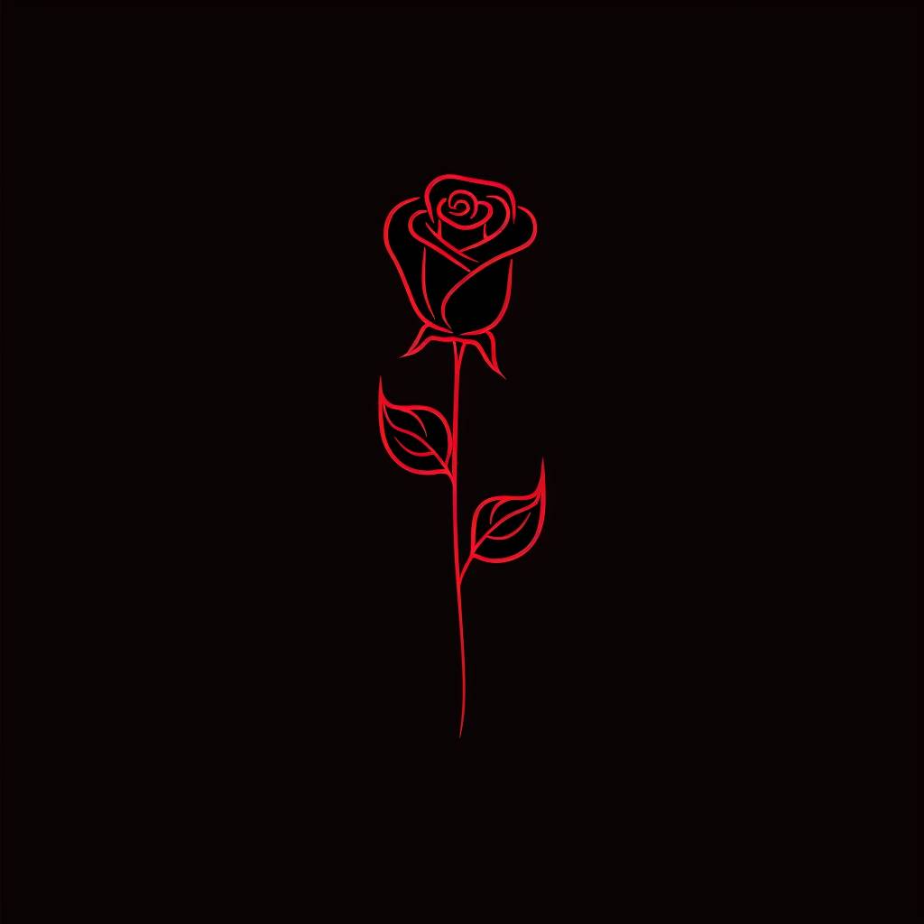 Minimal line logo of a rose, vector