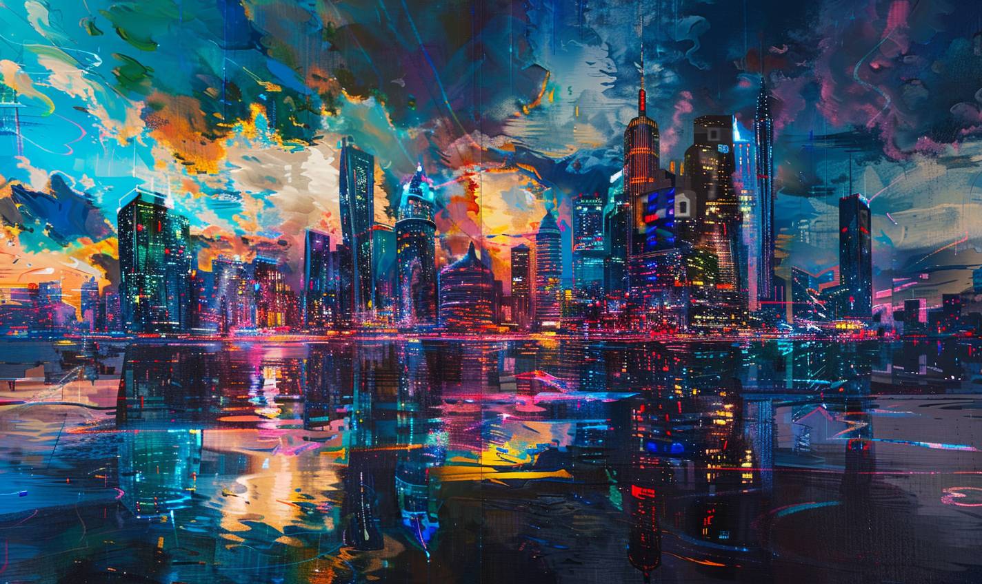 A painting of [SUBJECT], in the style of psychedelic manga, luminous impressionism, intricate and bizarre illustrations, precisionist art, gigantic scale, vibrant skylines, and science-based.