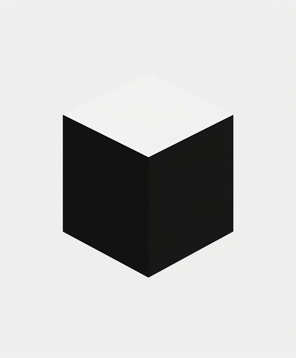 Icon, black and white color, built with large geometric shapes, Isotype, minimalist, simple, flat design, 2D