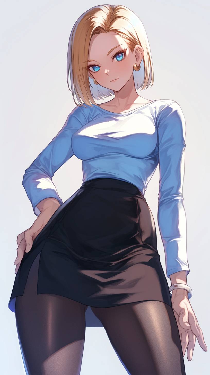 Android 18，プリーツスカート