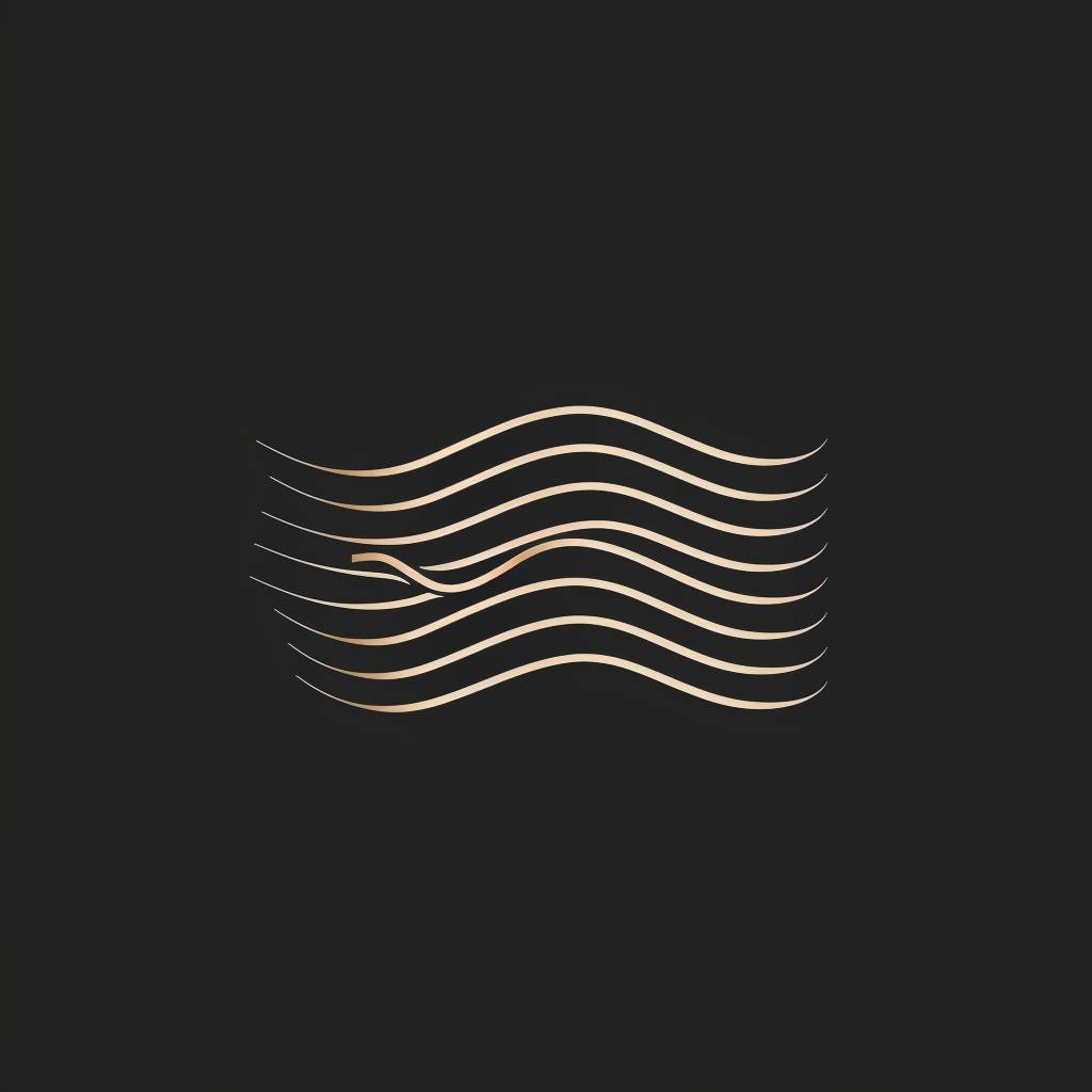 Simple linear wavy logo minimalistic