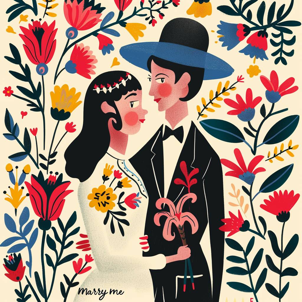 Website landing page header for wedding agency by Josef Frank. Title 'Marry me'