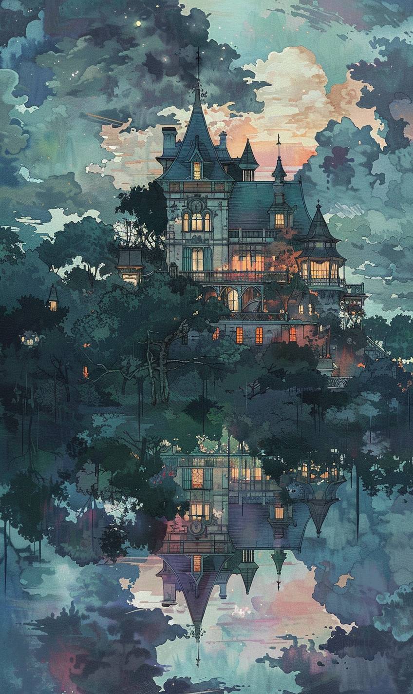 平野美穗のスタイルで、神秘と闇に覆われた幽霊屋敷 --ar 3:5  --v 6.0