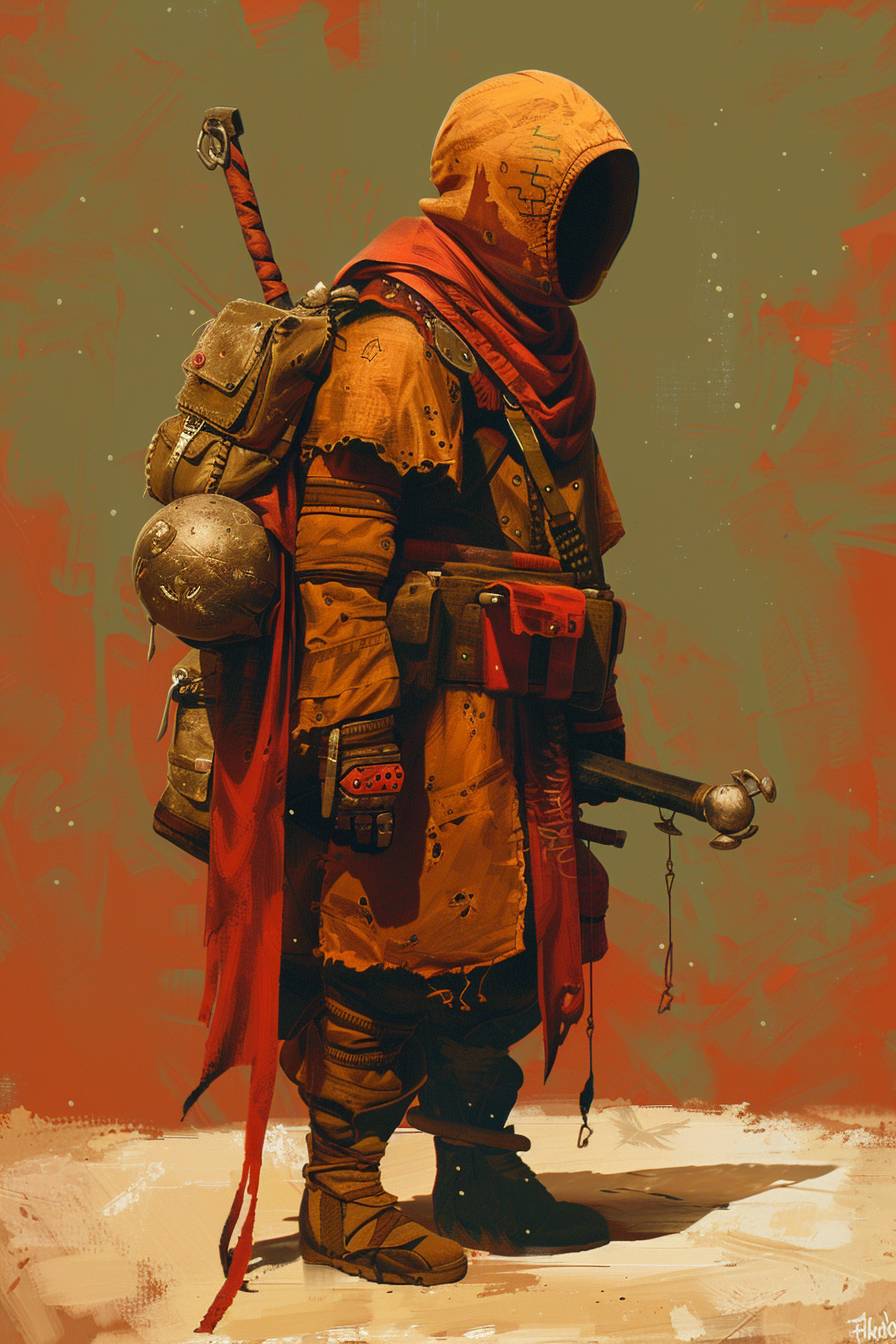 In the style of Dan McPharlin, character concept design, half body