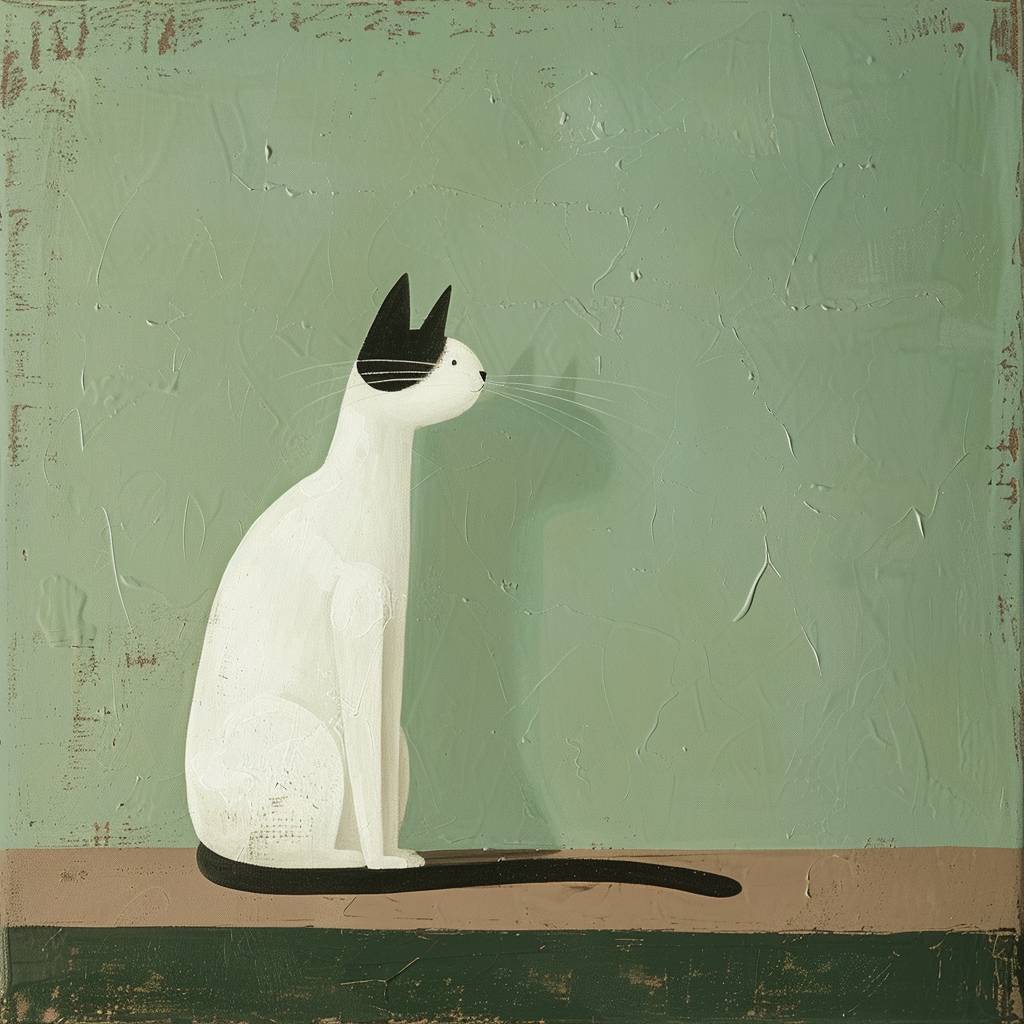 Feline animal painting in the style of Alessandro Gottardo