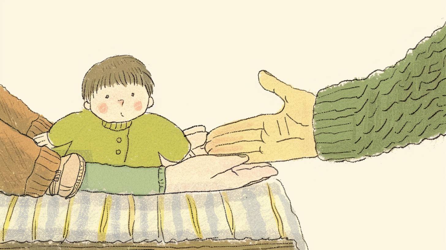 A heartwarming and healing style illustration of a child's foot, with no background