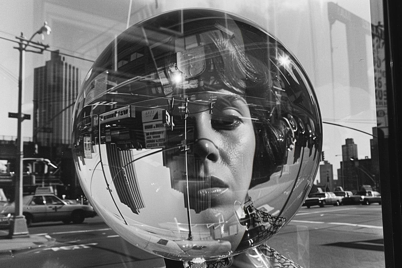 A chance reflection in a mirror by Lee Friedlander