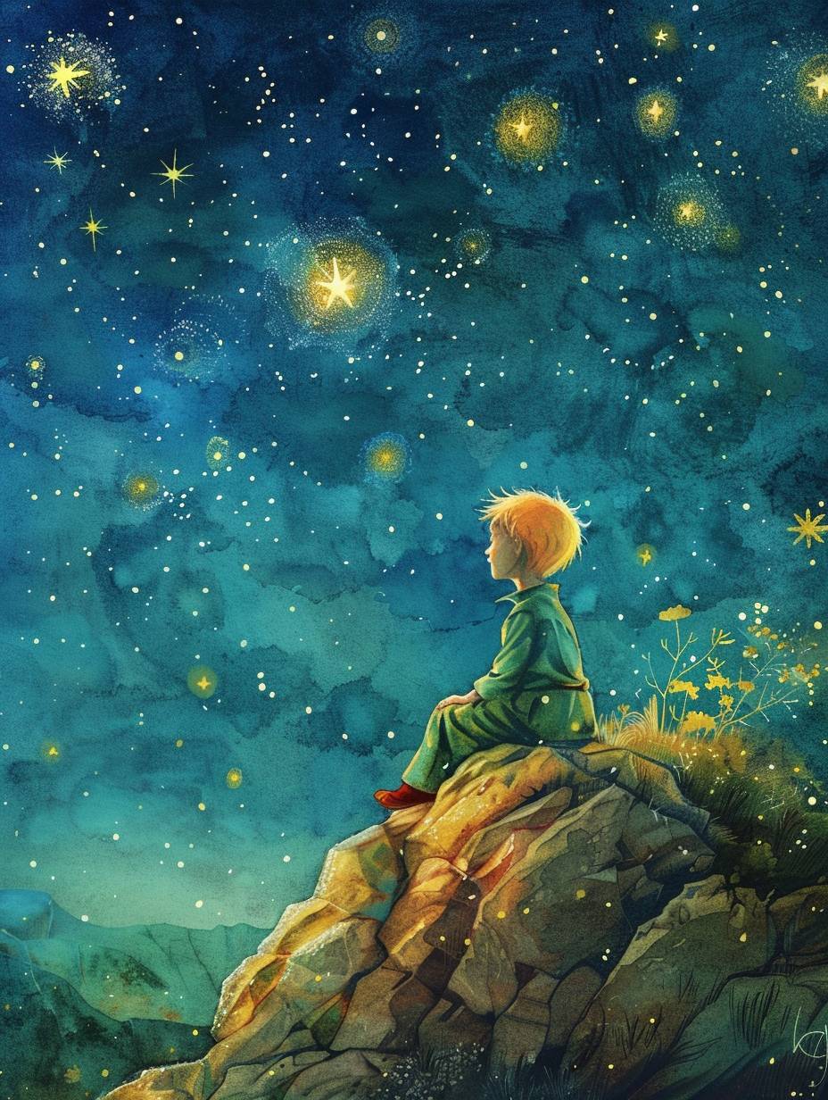 A nursery print similar to the classic story of The Little Prince