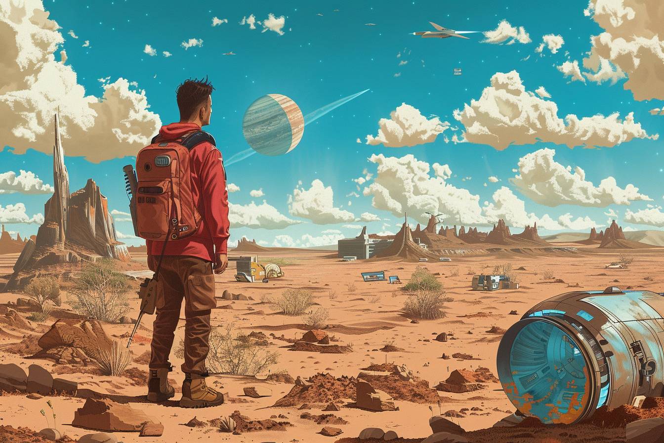 Wasteland, sci-fi art, in style of Alex Gross