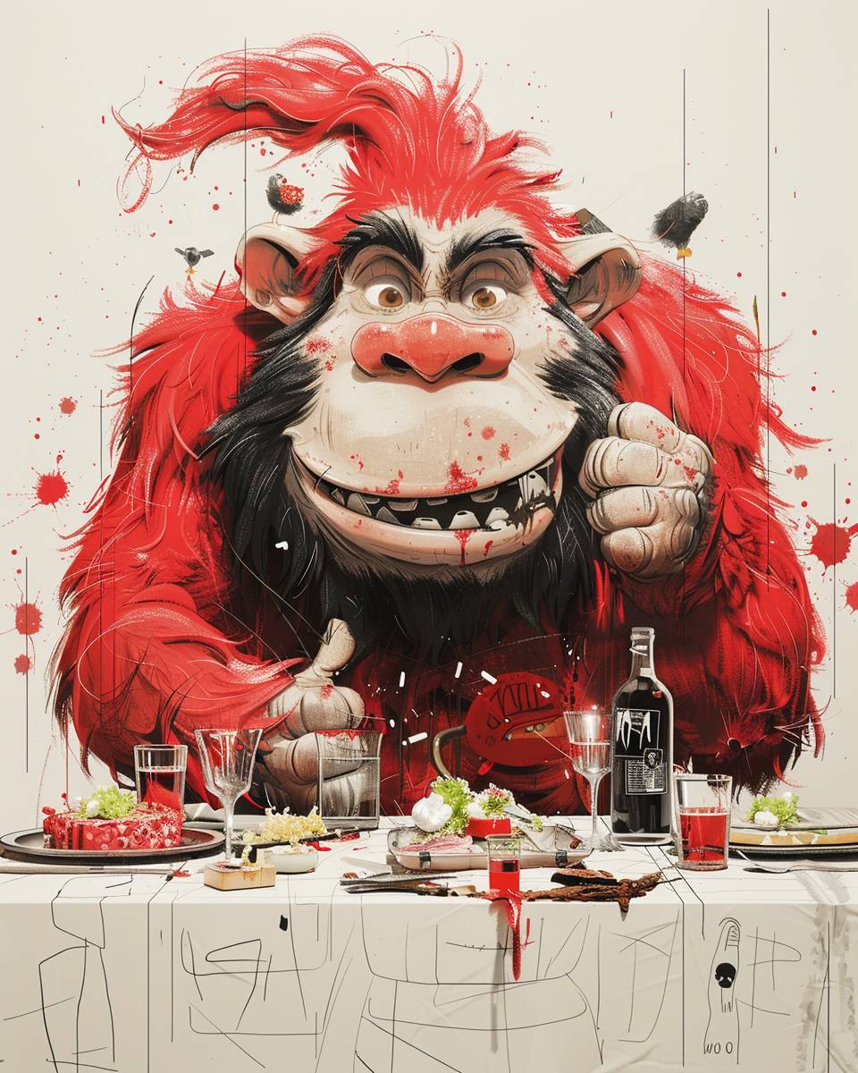 A feast for troll Stencil sakuga animation cel