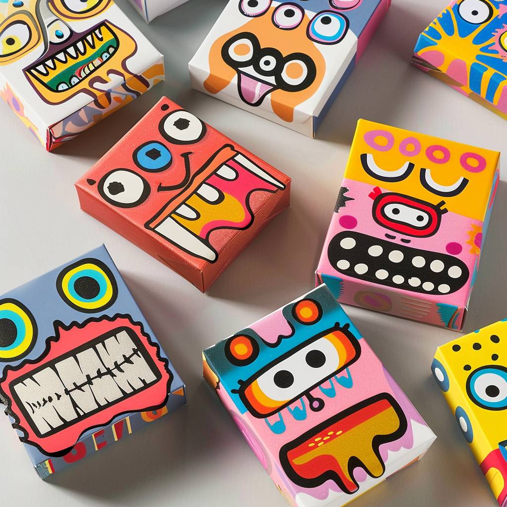 Packaging design for chewing gum blisters with crazy flavors by John Burgerman