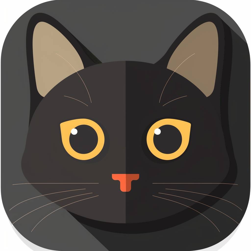 Cat icon design with rounded edges