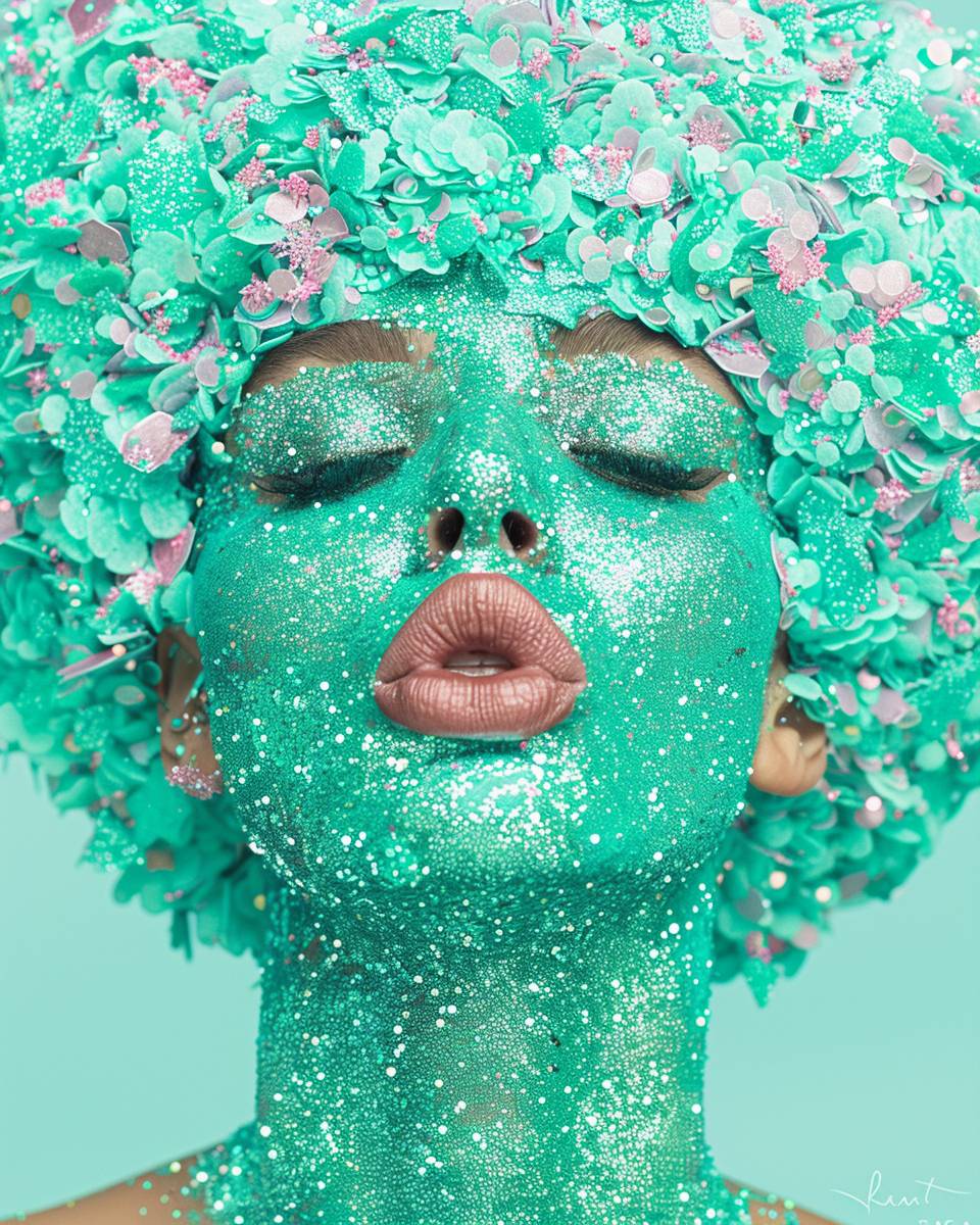 EmeraldGlam: Radiant green, bold confidence. ShimmeringElegance: Glossy beauty, vibrant allure.