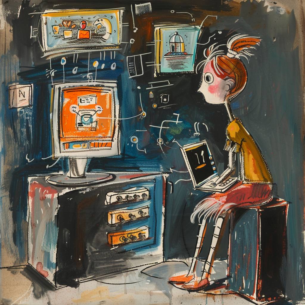 tech genius teenage girl by Ludwig Bemelmans --v 6.0
