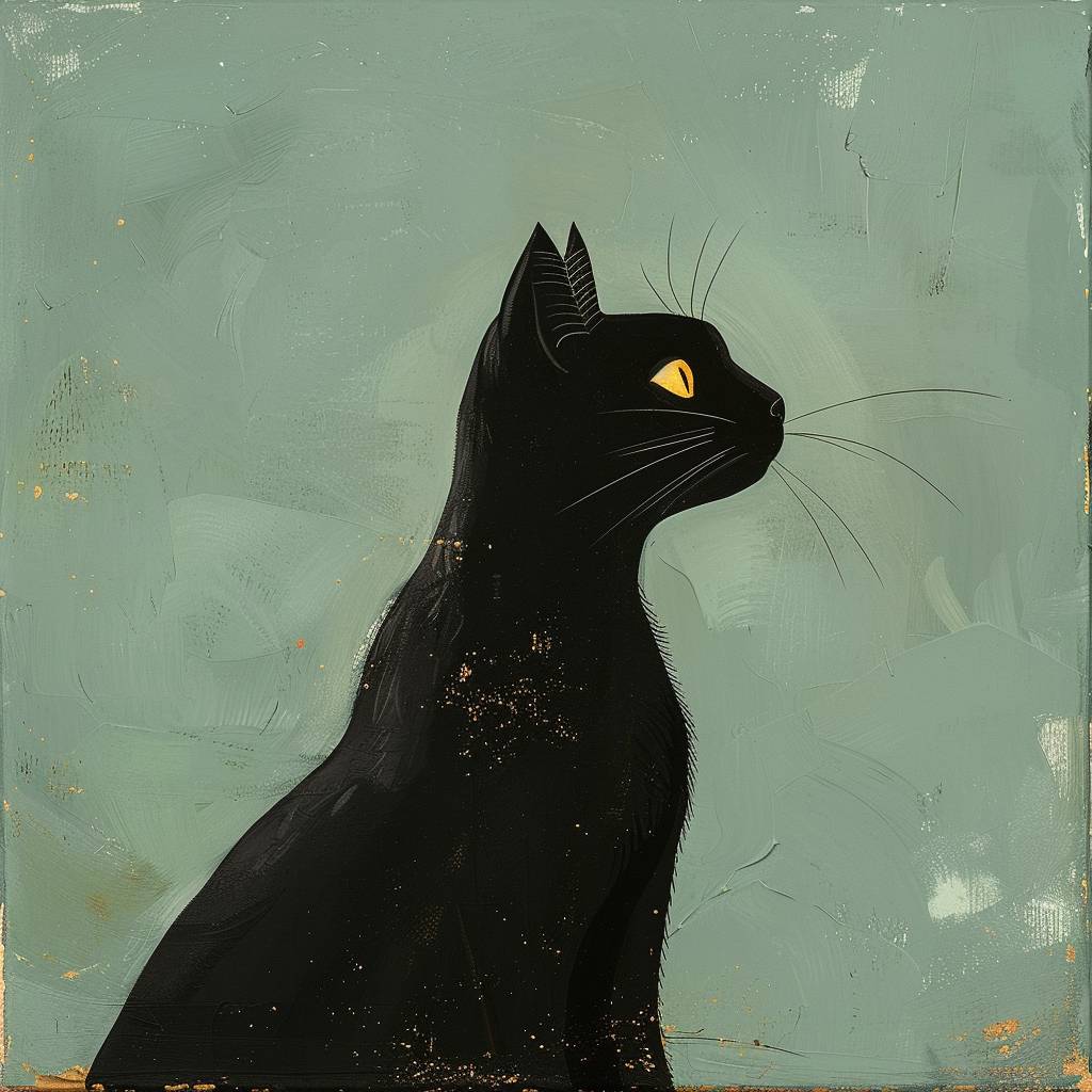 Feline animal painting in the style of Alessandro Gottardo