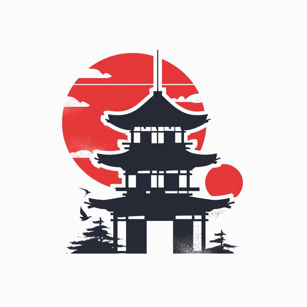 Stylized Japanese logo representing payment method, white background, simple logo design